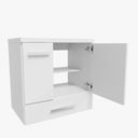 Ver imagem 2 de Gabinete para Banheiro 1 Porta 2 Gavetas 60cm Madri Branco