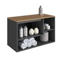 Ver imagem 5 de Balcão Gabinete de Banheiro Suspenso com 1 Porta e Nichos 80cm Multimóveis Crart-BAL010 - Grafite