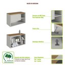 Ver imagem 3 de Balcão Gabinete de Banheiro Suspenso com 1 Porta e Nichos 80cm Multimóveis Crart-BAL010 - Grafite