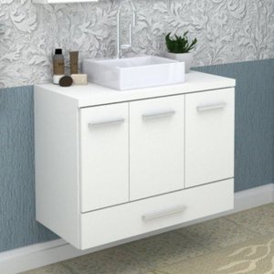 Gabinete para Banheiro 2 Portas 2 Gavetas 80cm Madri 