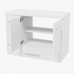 Gabinete para Banheiro 2 Portas 2 Gavetas 80cm Madri Branco - 2 Gabinete para Banheiro 2 Portas 2 Gavetas 80cm Madri Branco - 2