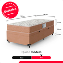 Ver imagem 3 de Cama Box Baú Solteiro + Colchão D33 One Face - Suede Bege
