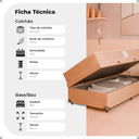 Ver imagem 2 de Cama Box Baú Solteiro + Colchão D33 One Face - Suede Bege