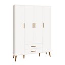 Ver mais imagens de Kit Berço Americano Flex+ Comoda Sapateira+ Guarda Roupa Isis Retrô 4 Portas 2 Gavetas -branco Fosco