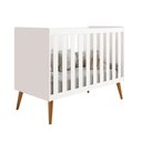 Ver imagem 5 de Kit Berço Americano Flex+ Comoda Sapateira+ Guarda Roupa Isis Retrô 4 Portas 2 Gavetas -branco Fosco