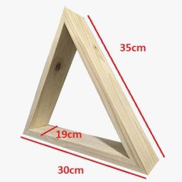 Prateleira Nicho Triangular de Madeira Maciça 30x35 Centímetros - Natural Único - 2