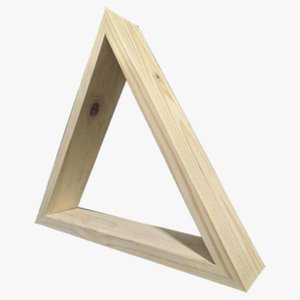 Prateleira Nicho Triangular de Madeira Maciça 30x35 Centímetros - Natural Único