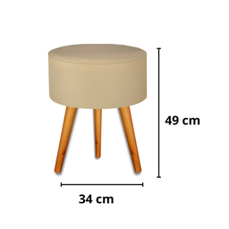 Puff Banqueta Redondo Ilítia Luxo Decorativo Retro Vintage - 4