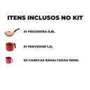 Ver imagem 5 de Frigideira Francesa sem Tampa 20cm + Fervedor 12cm Antiaderente + 02 Canecas Esmaltadas 150ml