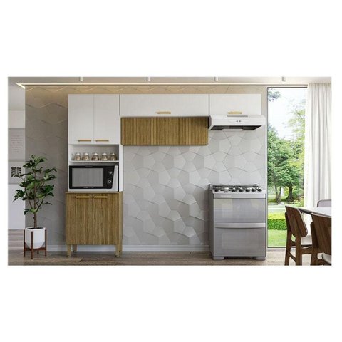 Kit Cozinha Ambiente Urbane 3 Peças Freijó Supremo Ripado - Kits Paraná