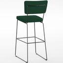 Ver mais imagens de Kit 05 Banquetas para Cozinha Sala de Jantar Base em Aço Allana L02 Suede Verde Musgo - Lyam Decor