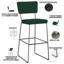 Ver imagem 4 de Kit 05 Banquetas para Cozinha Sala de Jantar Base em Aço Allana L02 Suede Verde Musgo - Lyam Decor