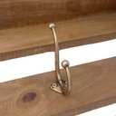 Ver imagem 2 de Prateleira Cabideiro de Parede 3 Ganchos Metal Madeira Pinus:marrom