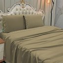 Ver imagem 3 de Jogo de Cama Lençol Queen Supremo 3 Peças Micropercal 300 Fios - Cáqui
