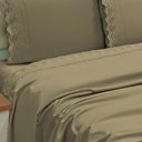 Ver imagem 2 de Jogo de Cama Lençol Queen Supremo 3 Peças Micropercal 300 Fios - Cáqui