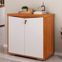 Ver imagem 2 de Balcão para Escritório 74cm 2 Portas Rayly Freijó Branco A06 Mpozenato