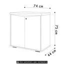 Ver imagem 4 de Balcão para Escritório 74cm 2 Portas Rayly Freijó Branco A06 Mpozenato