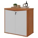 Ver imagem 1 de Balcão para Escritório 74cm 2 Portas Rayly Freijó Branco A06 Mpozenato