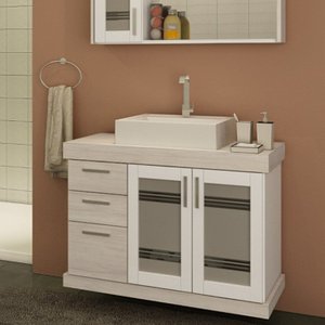 Gabinete para Banheiro 80cm 3 Gavetas 2 Portas Imola 