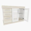 Ver imagem 2 de Gabinete para Banheiro 80cm 3 Gavetas 2 Portas Imola 