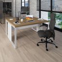 Ver imagem 1 de Plataforma 2 Pessoas 1,70m X 0,70m Pés Metal F5 Office Cor:macadâmia com Branco