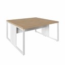 Ver imagem 4 de Plataforma 2 Pessoas 1,70m X 0,70m Pés Metal F5 Office Cor:macadâmia com Branco