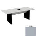 Ver imagem 1 de Mesa de Reunião com Caixa de Tomada Retangular 200 x 90 cm Pé Painel PE25 em MDP Cinza Base Cinza