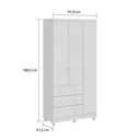 Ver imagem 3 de Quarto de Bebê Completo com Guarda Roupa 3 Portas Cômoda e Berço Mini Cama 100% MDF Ciranda 