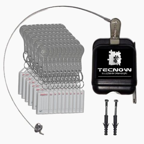 Kit 01 Travas Tecnow para Carrinho de Compras em Condominio + 60 Chaves