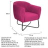 Kit 02 Poltronas Preta Suede - Cor Pink - 6