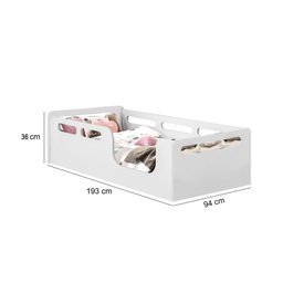 Cama Montessoriana MDF Solteiro Branca PotenteCama Solteiro Montessori Branca Potente - 3