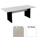 Ver imagem 2 de Mesa de Reunião Retangular 260 X 120 Cm Pé Painel Pe25 em Mdp Cor Nogueira Casablanca Base Branca