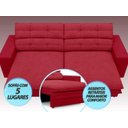 Ver imagem 4 de Sofá Pegasus 2,50M Assento Retrátil e Reclinável Velosuede Vermelho - Netsofás