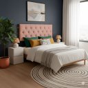 Ver imagem 1 de Cabeceira Capitonê Cama Queem 1.60 Dubai Rose