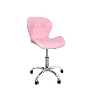 Cadeira Escritório Slim Vegas Base Giratória Estofada Rosa Quartzo