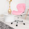 Cadeira Escritório Slim Vegas Base Giratória Estofada Rosa Quartzo - 3