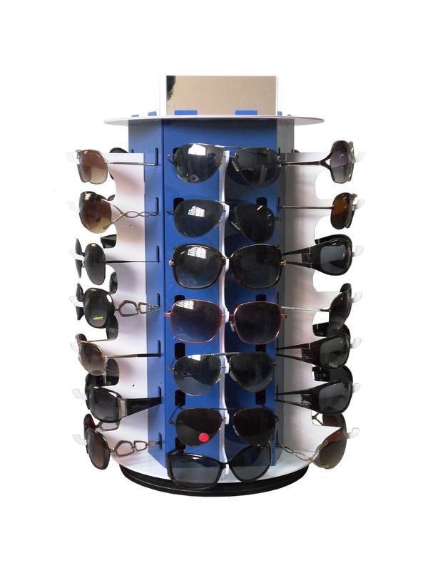 Expositor Óculos Giratório Azul Com Espelho Para 35 Óculos - 2
