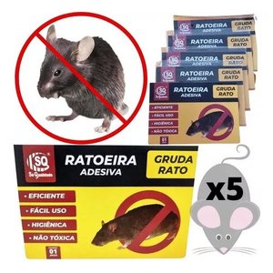 Ratoeira Adesiva Cola Pega Rato 5 Und