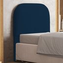 Ver imagem 3 de Cabeceira Cama Box 100cm Orgânica Lanna W01 Suede Azul Marinho - Lyam Decor