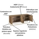 Ver imagem 6 de Buffet Aparador Organico 4 Portas 180 Cm 28075 Artesano Hanover Dourado