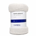 Ver imagem 1 de Manta Peseira para Cama Sofá Antialérgica Bouclé Branco 1,30x1,50m - Camesa