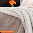 Ver imagem 2 de Manta Peseira para Cama Sofá Antialérgica Bouclé Branco 1,30x1,50m - Camesa