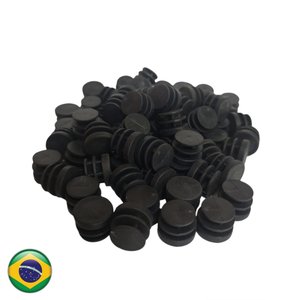 200 Ponteira Plástica 3/4 Sanfonadas Redonda P/ Móvel e Cadeiras