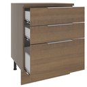 Ver imagem 3 de Balcão Madesa Stella 60 cm 3 Gavetas Rustic Cor:Rustic