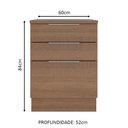 Ver imagem 2 de Balcão Madesa Stella 60 cm 3 Gavetas Rustic Cor:Rustic