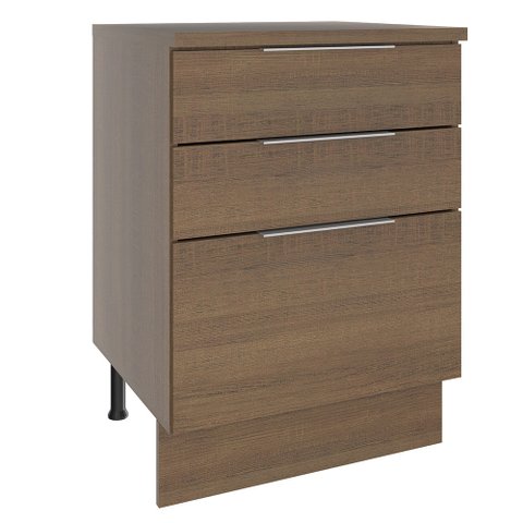 Balcão Madesa Stella 60 cm 3 Gavetas Rustic Cor:Rustic