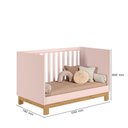 Ver imagem 5 de Quarto Infantil Flora Guarda Roupa 2 Portas Correr, Comoda 4 Gavetas, Berço Rosa Acetinado