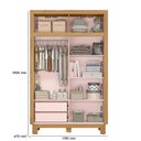 Ver imagem 6 de Quarto Infantil Flora Guarda Roupa 2 Portas Correr, Comoda 4 Gavetas, Berço Rosa Acetinado