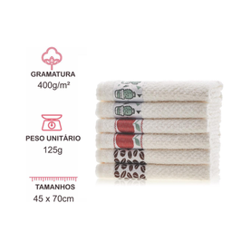 Kit 6 Pano de Copa Prato Atoalhado Felpudo Gourmet - 6