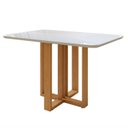 Ver imagem 5 de Conjunto Sala de Jantar 4 Lugares Retangular Tampo Vidro/MDF Mesa Tessera Cadeiras Pés Madeira Jade